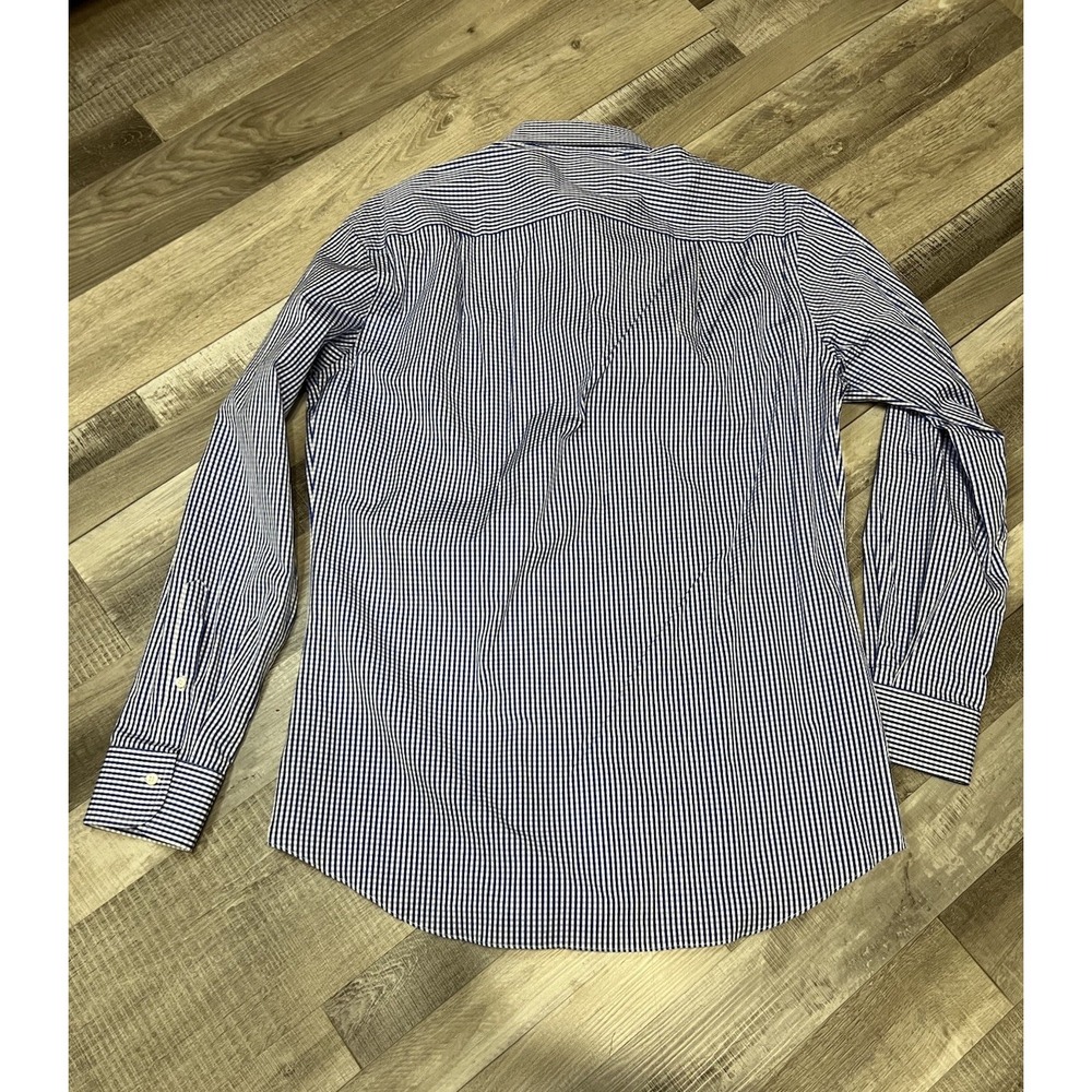 Ermenegildo Zegna Shirt Mens‎ 39 15.5 Blue plaid long Sleeve Button Up Cotton - Picture 2 of 6